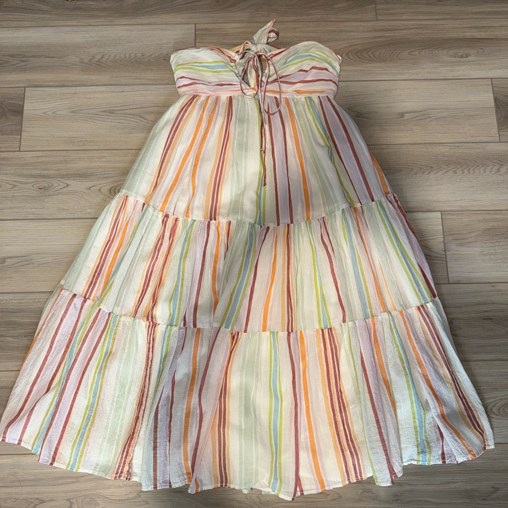 American Eagle Outfitters Colorful Tie Front Sundress